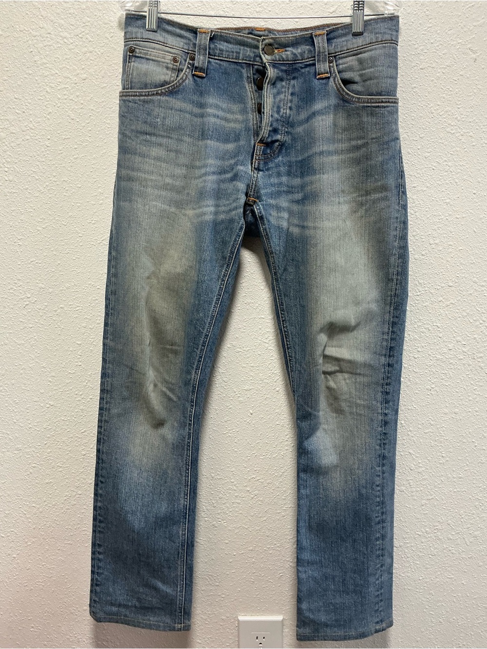 Nudie Jeans Light Blue Slim Straight Men’s Jeans size 31w 34 L